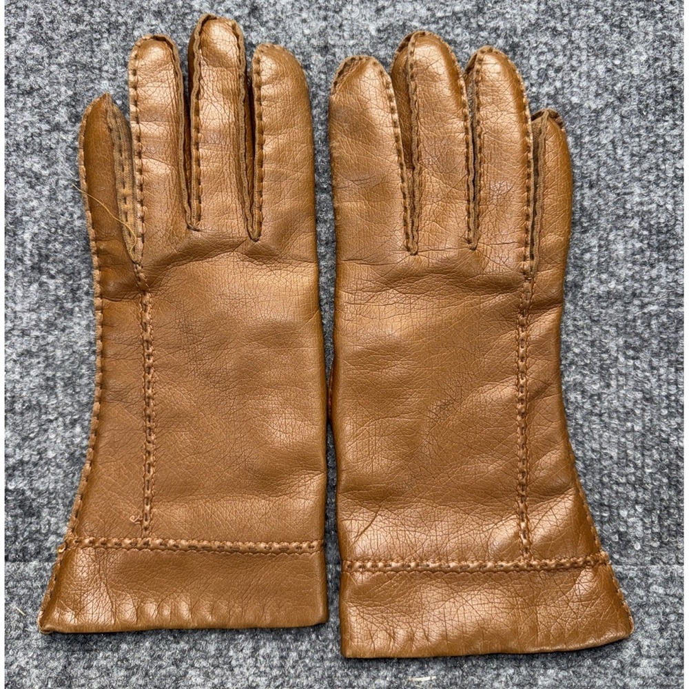 Retro Brown Women's Gloves Lined With Edge Top Stitching Kmart Brand Hong Kong